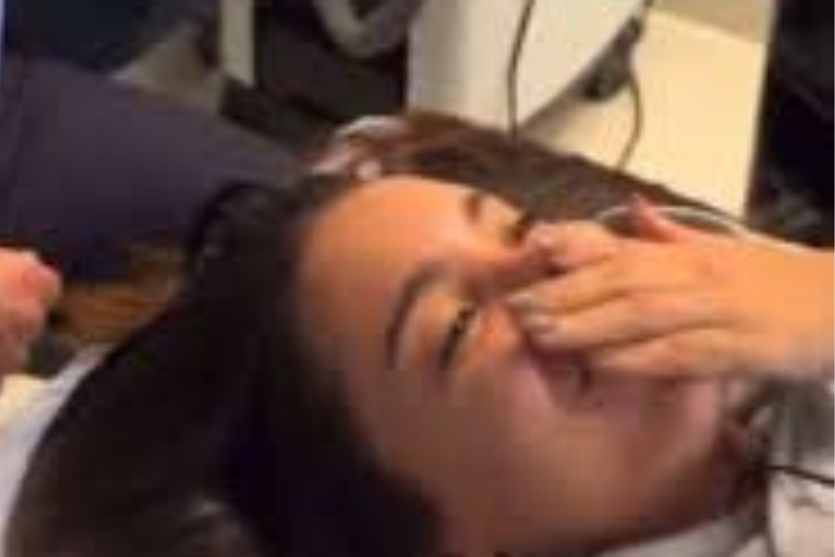 Specialist performing laser vein treatment